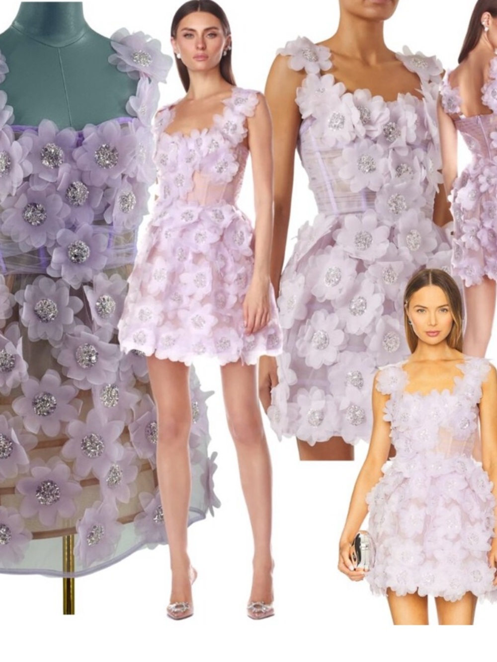 Bronx and Banco Lavender Floral Mini Dress- Rare!! NWOT